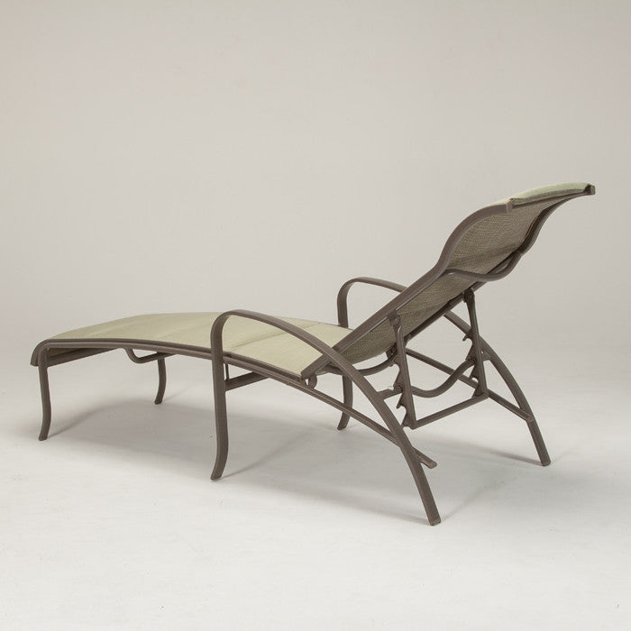 Tropitone Spinnaker Padded Sling Chaise Lounge with arms