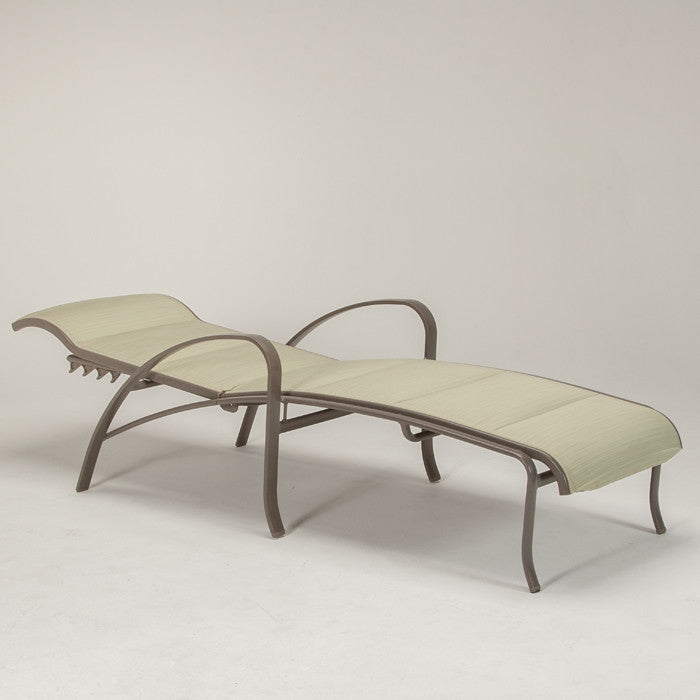 Tropitone Spinnaker Padded Sling Chaise Lounge with arms