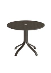 Tropitone Horizon Slat 42 Round KD Pedestal Dining Umbrella Table