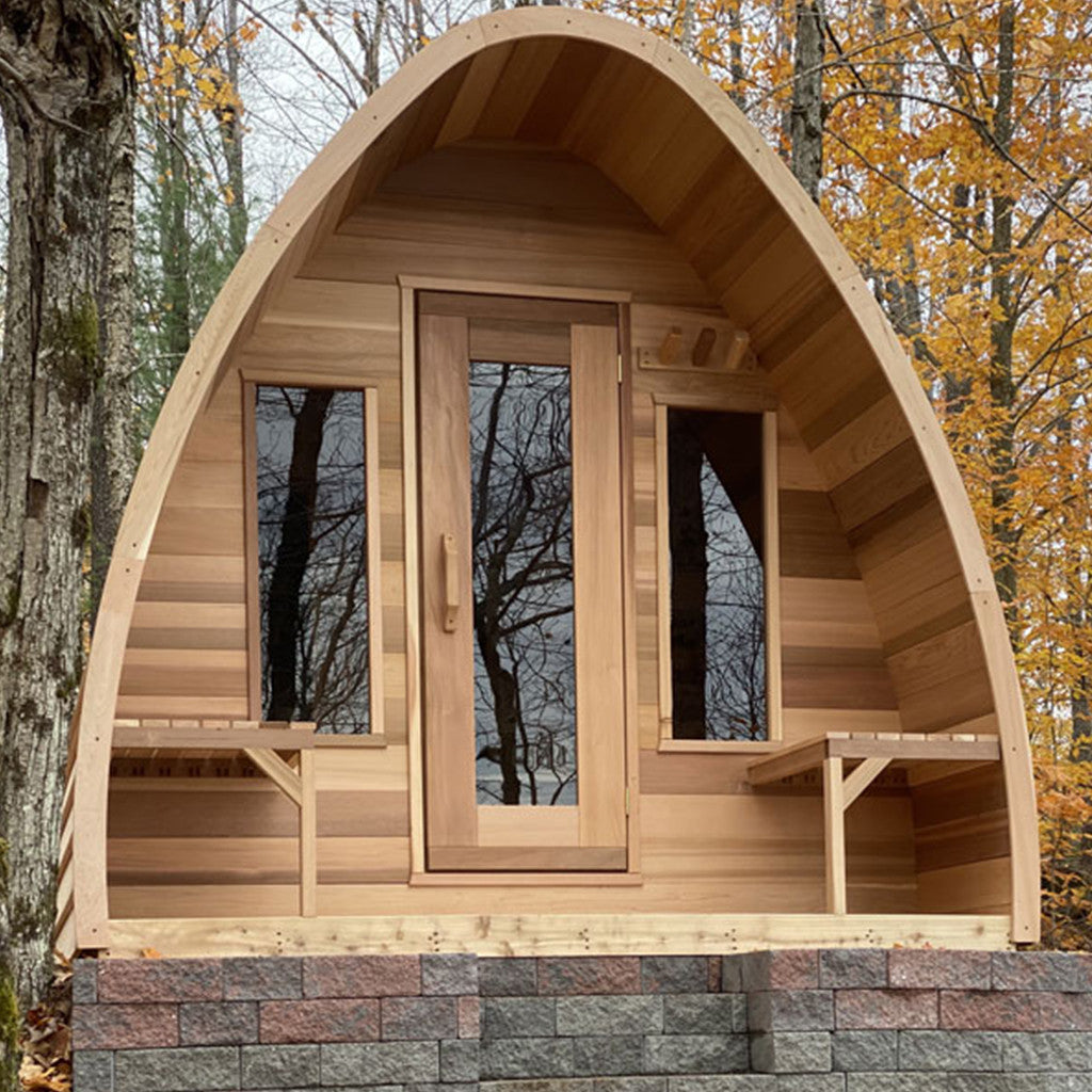 Dundalk POD Sauna with Changeroom & Porch -Clear Cedar