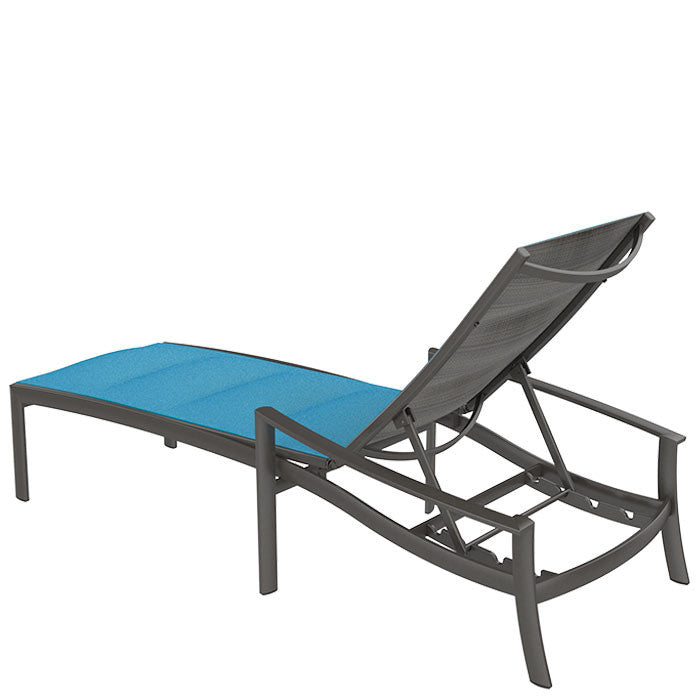 Tropitone KOR Padded Sling Chaise Lounge with arms