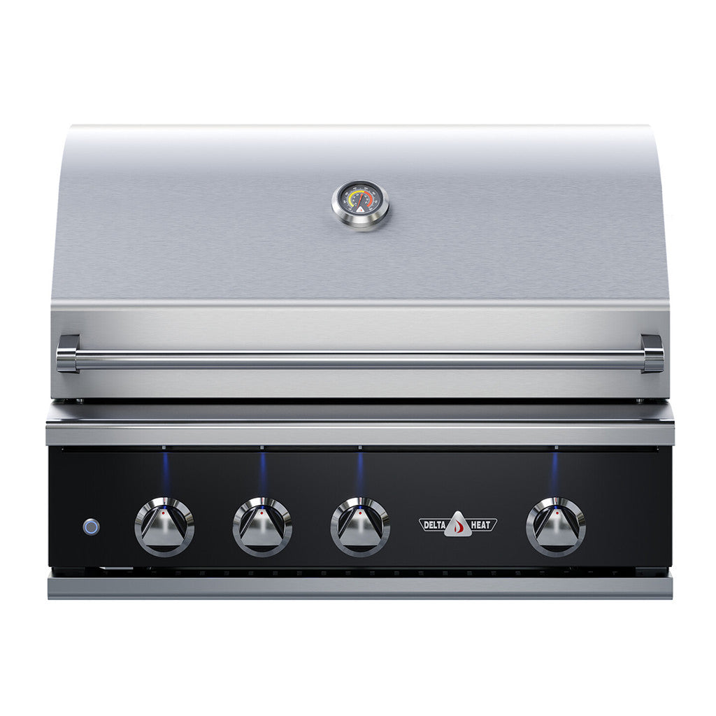 32" Delta Heat Gas Grill with Infrared Rotisserie, Black Control  Panel