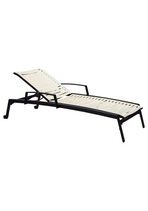 Tropitone Elance EZ SPAN™ Ribbon Segment Chaise Lounge with arms and wheels