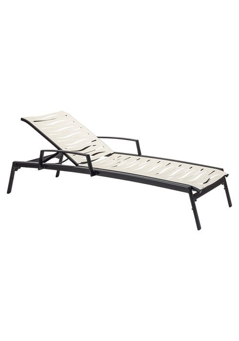 Tropitone Elance EZ SPAN™ Wave Segment Chaise Lounge with arms and wheels