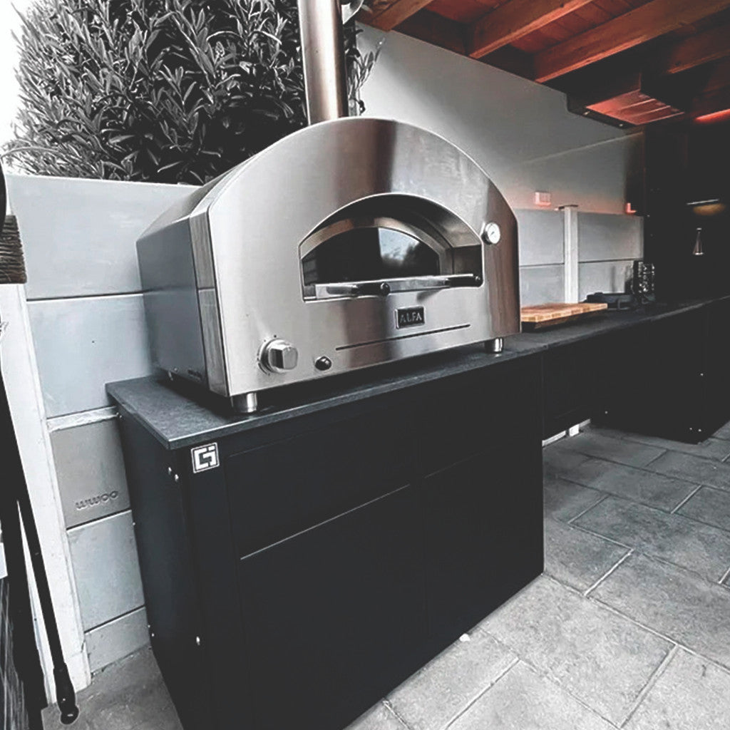 Alfa Forni Futuro 2 Pizze Gas Wrinkle Black