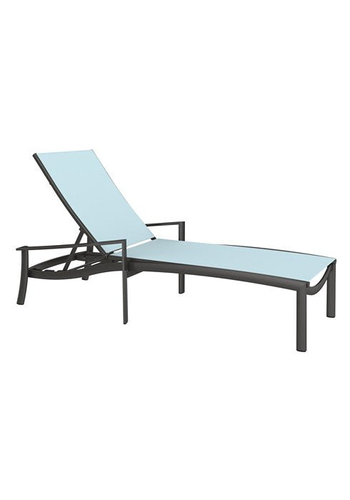 Tropitone KOR Relaxed Sling Chaise Lounge with arms