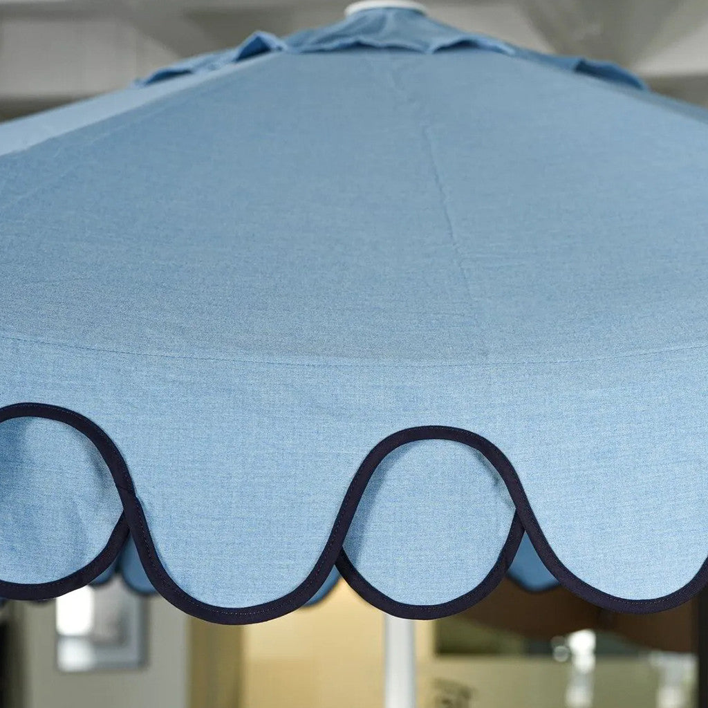 Tempo Linea Casual Classic Double Scallop 9FT Auto Tilt Umbrella