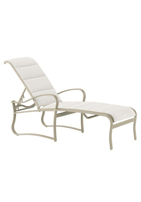 Tropitone Shoreline Padded Sling Chaise Lounge with arms