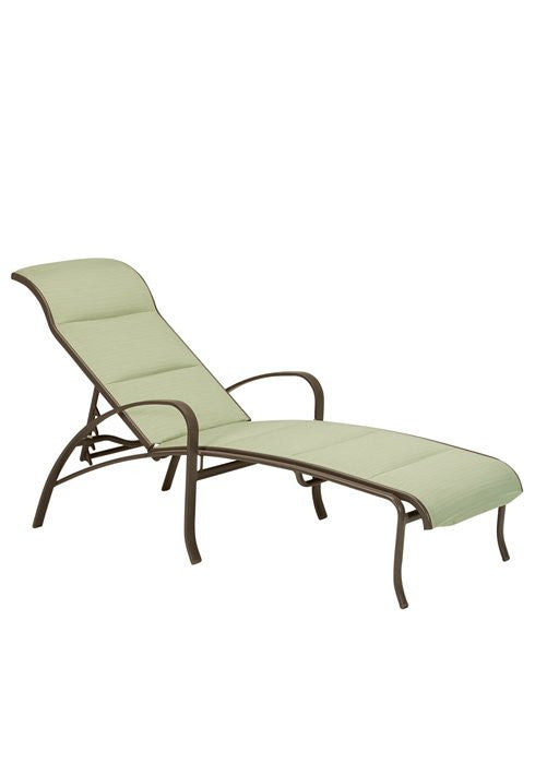 Tropitone Spinnaker Padded Sling Chaise Lounge with arms
