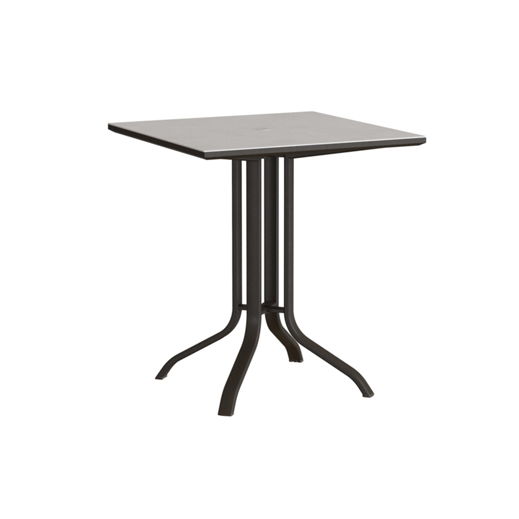 Tropitone Horizon Solid 42" Square KD Pedestal Bar Umbrella Table