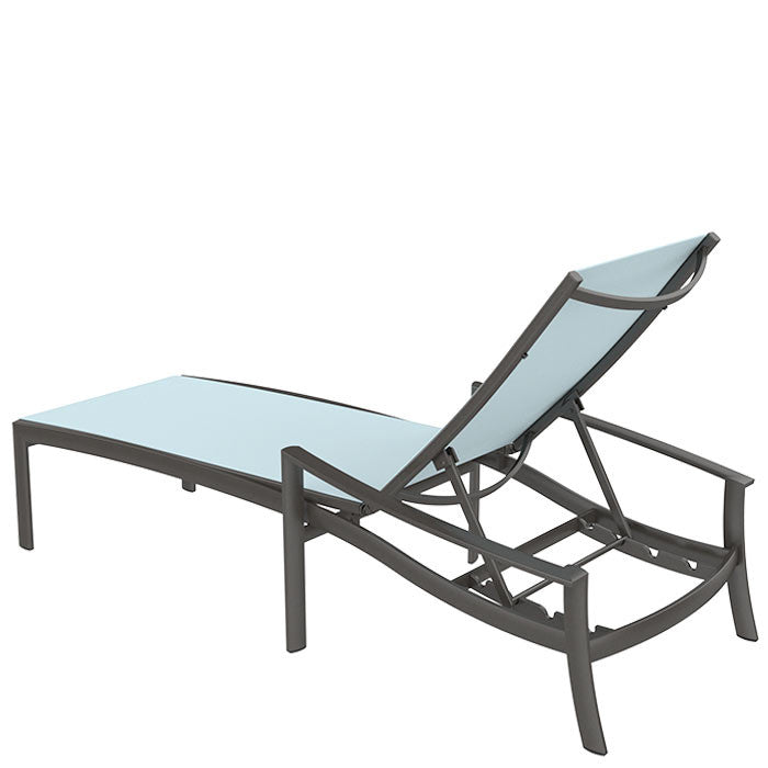 Tropitone KOR Relaxed Sling Chaise Lounge with arms